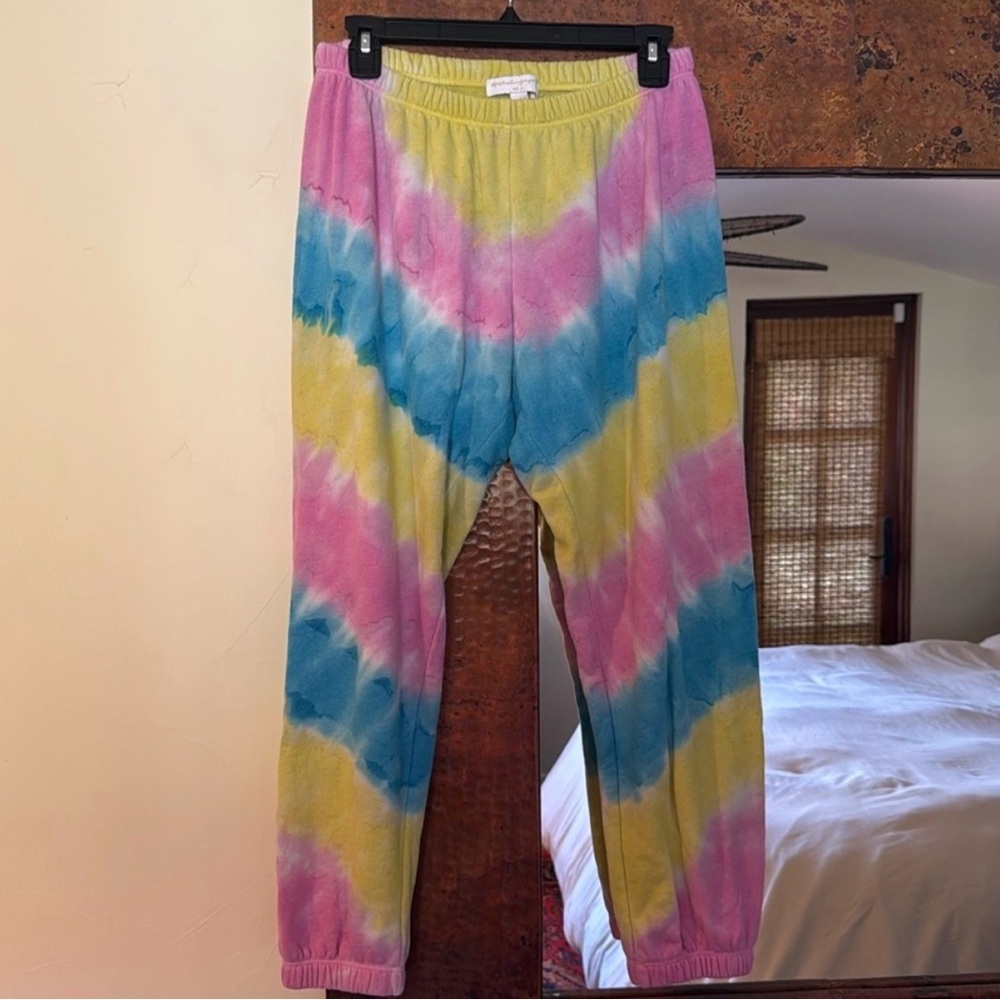 Spiritual Gangster Tie-Dye Joggers - Pink, Blue, Yellow